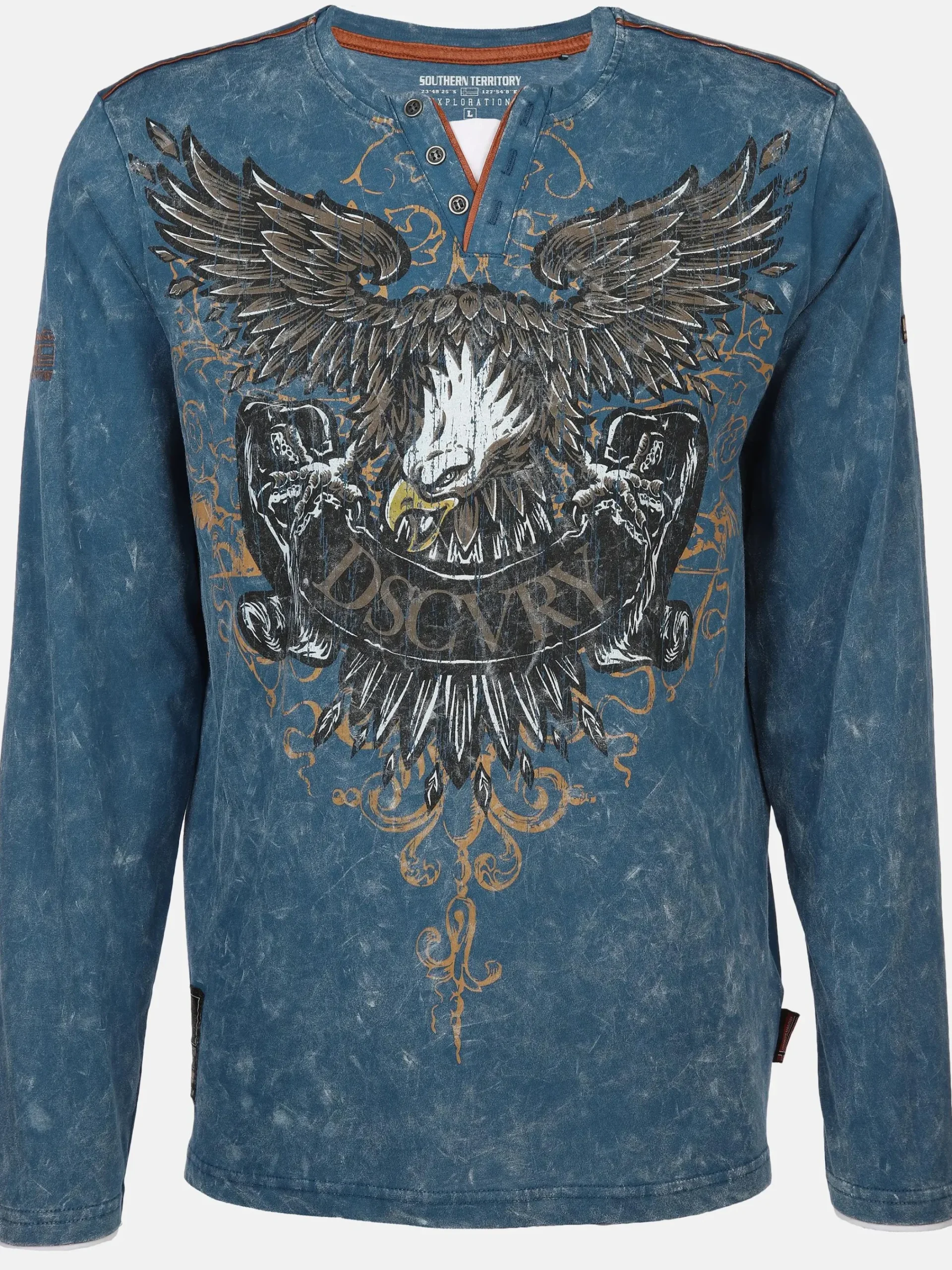 Herren Southern Territory Herren Henley Shirt mit Print