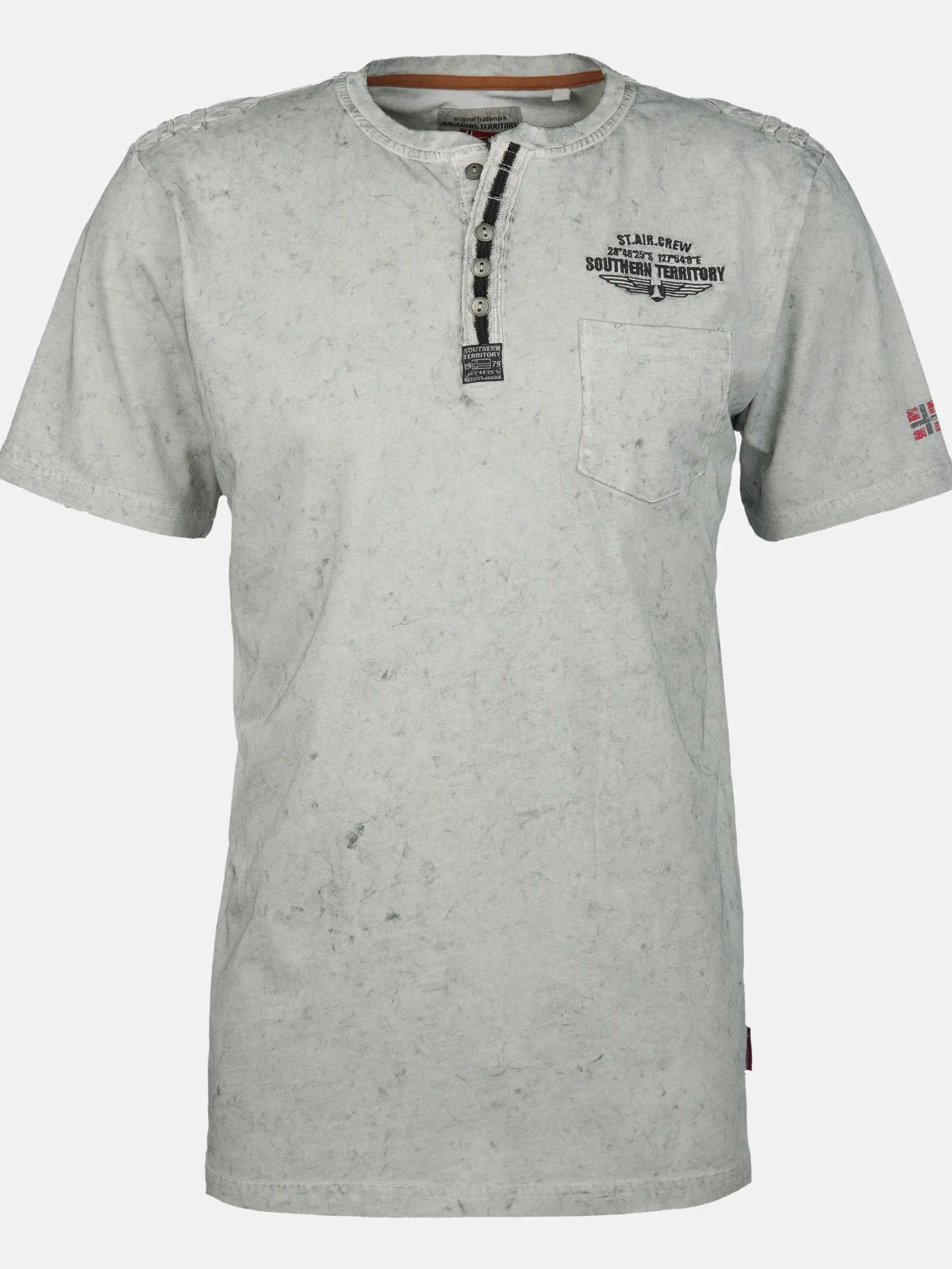 Herren Southern Territory Herren Henleyshirt im Used Look