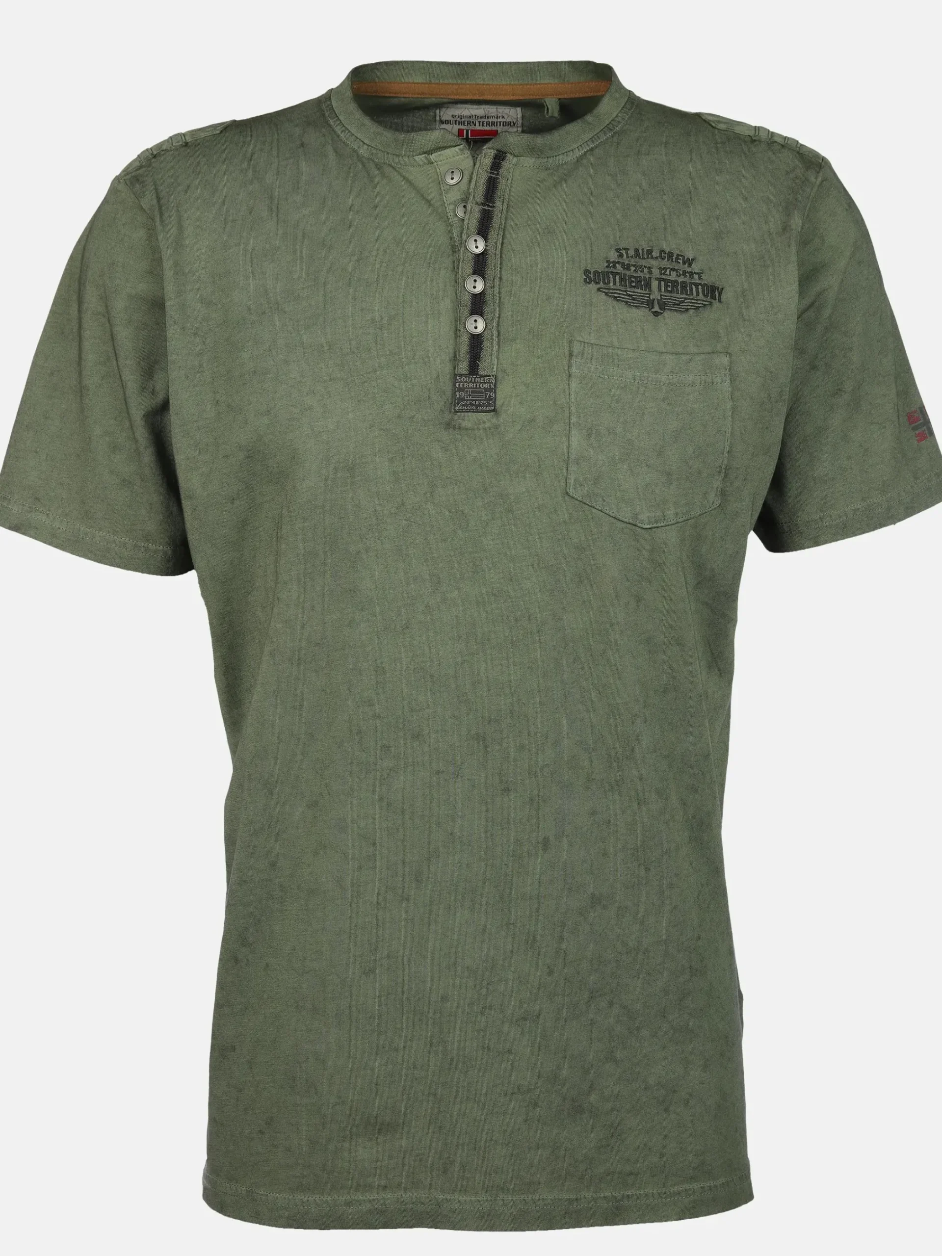 Herren Southern Territory Herren Henleyshirt im Used Look