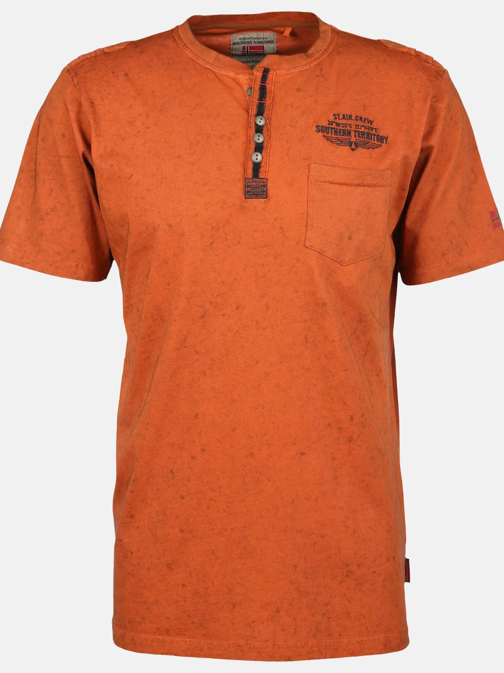 Herren Southern Territory Herren Henleyshirt im Used Look