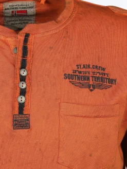 Herren Southern Territory Herren Henleyshirt im Used Look