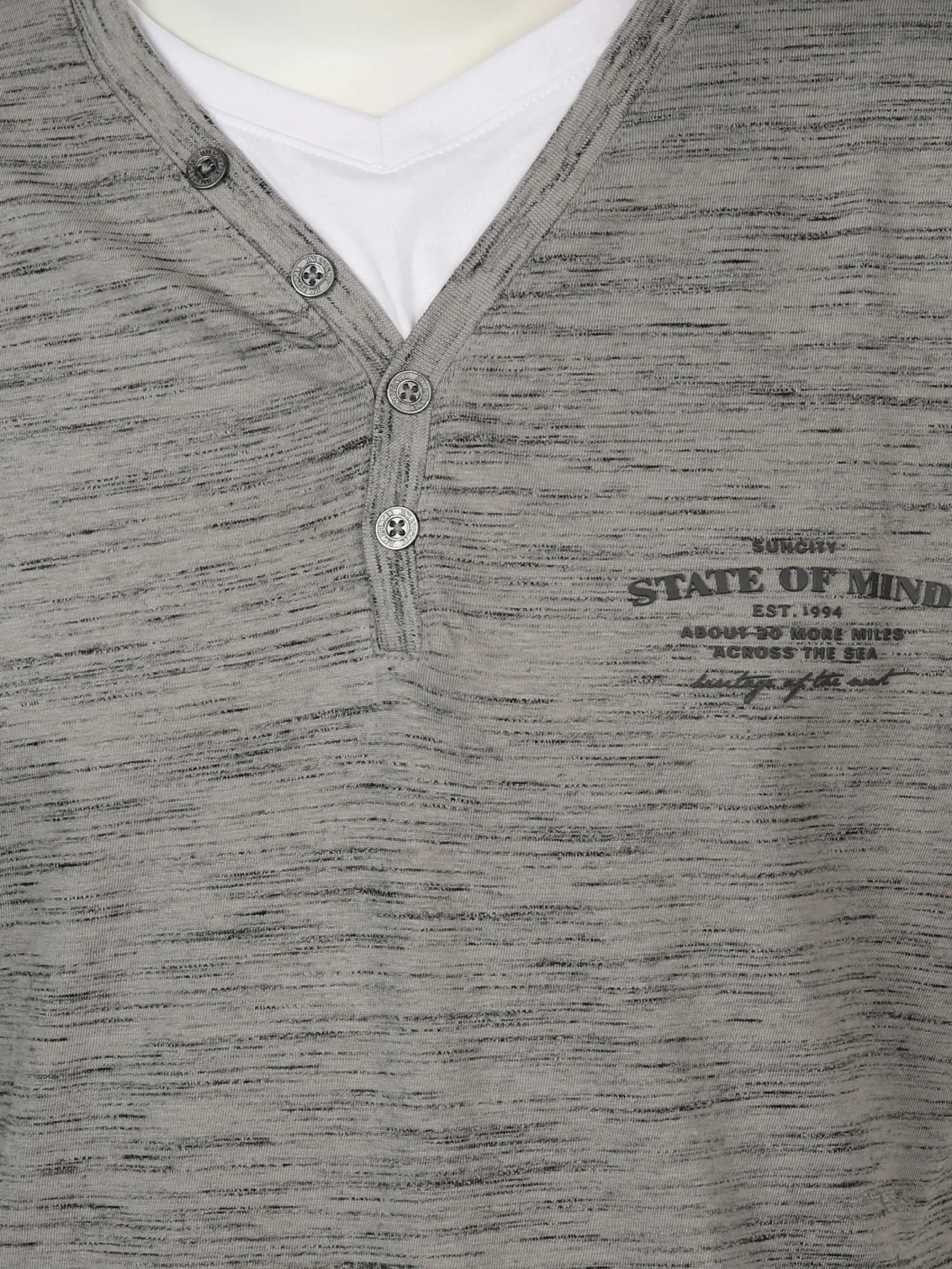 Herren Jim Spencer Herren Henleyshirt in 2in1 Optik