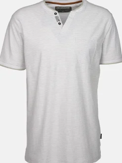 Herren Jim Spencer Herren Henleyshirt in melierter Streifenoptik