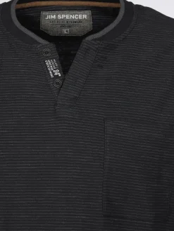 Herren Jim Spencer Herren Henleyshirt in melierter Streifenoptik