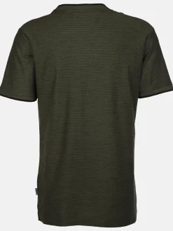 Herren Jim Spencer Herren Henleyshirt in melierter Streifenoptik