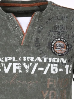 Herren Southern Territory Herren Henleyshirt in Used 2in1 Optik