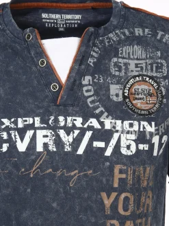 Herren Southern Territory Herren Henleyshirt in Used 2in1 Optik