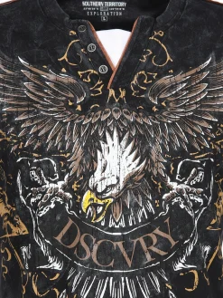 Herren Southern Territory Herren Henleyshirt mit auffälligem Frontprint