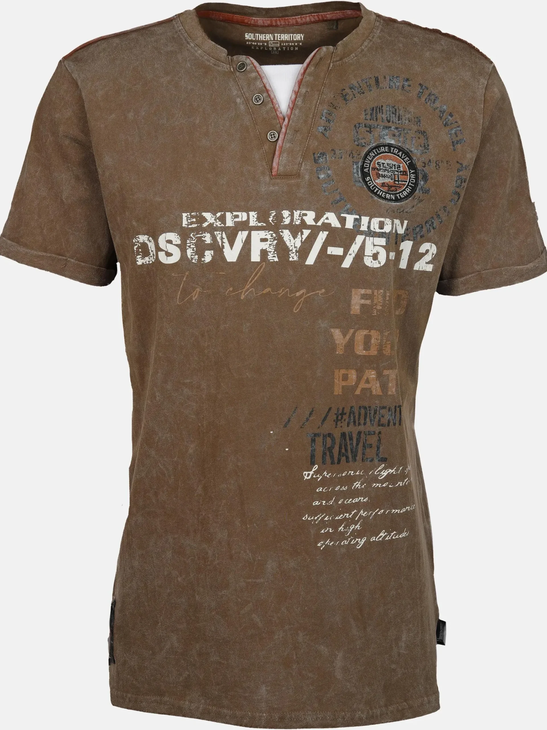 Herren Southern Territory Herren Henleyshirt mit Front-und Backprint