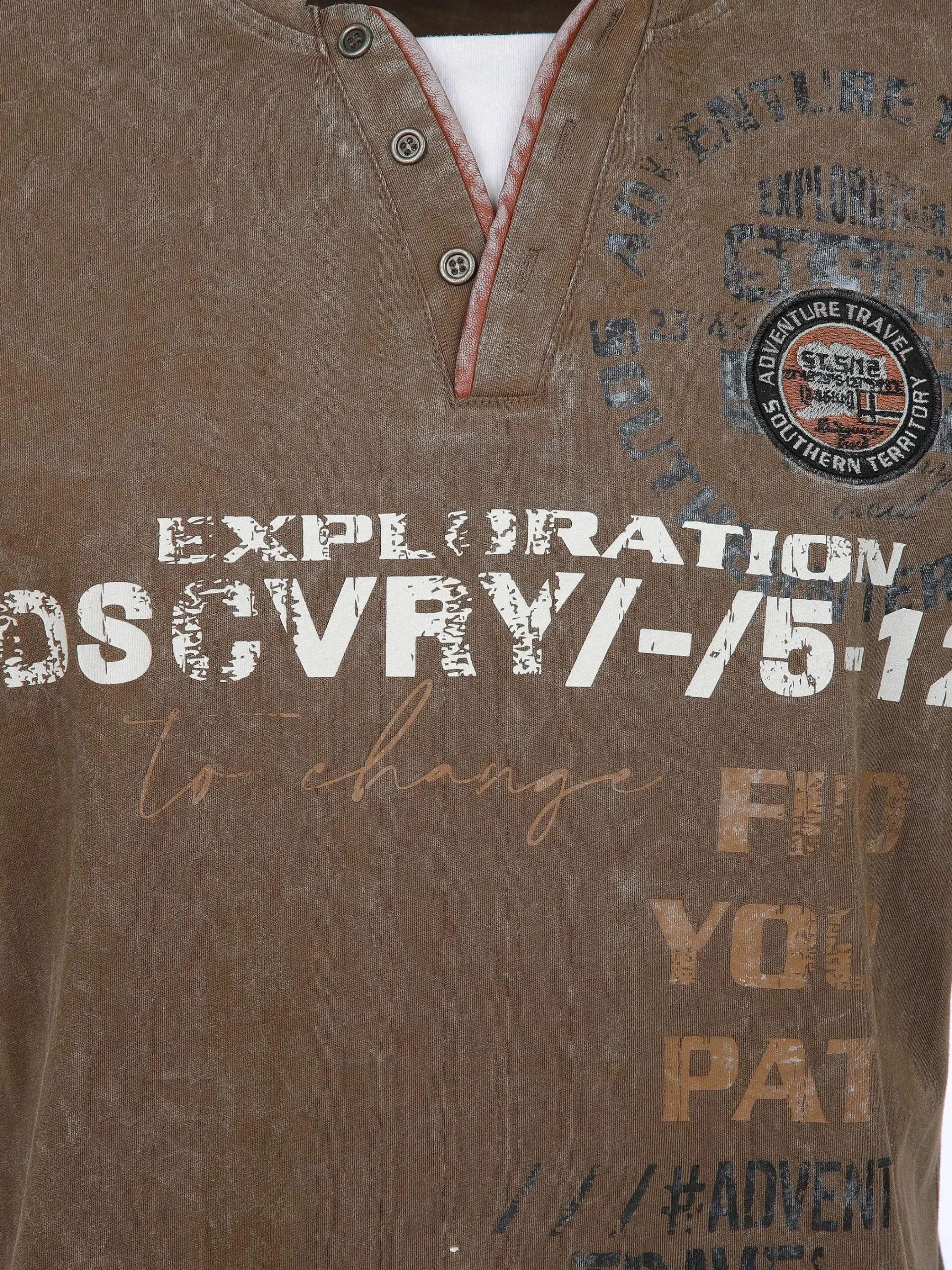 Herren Southern Territory Herren Henleyshirt mit Front-und Backprint