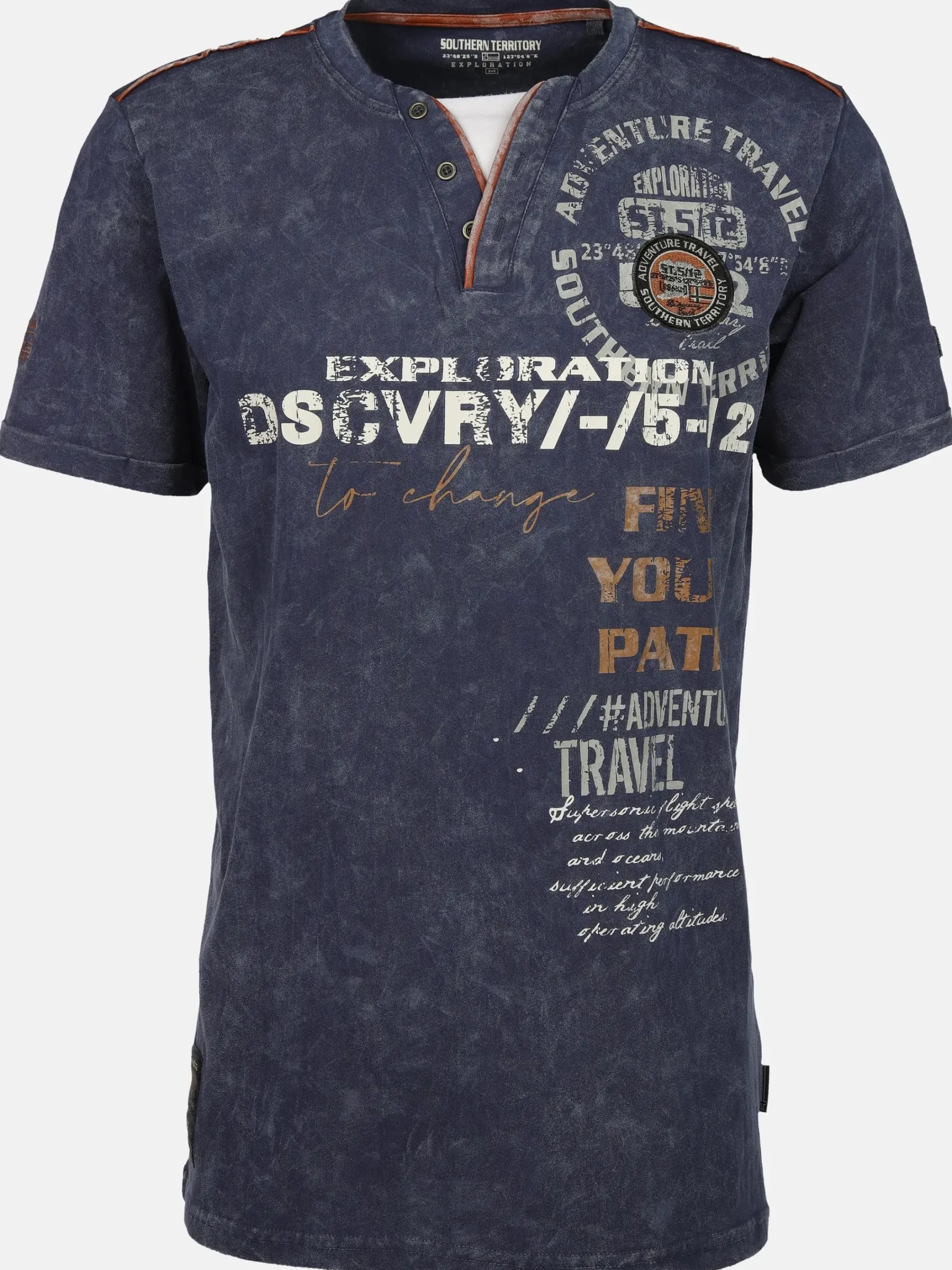 Herren Southern Territory Herren Henleyshirt mit Front-und Backprint