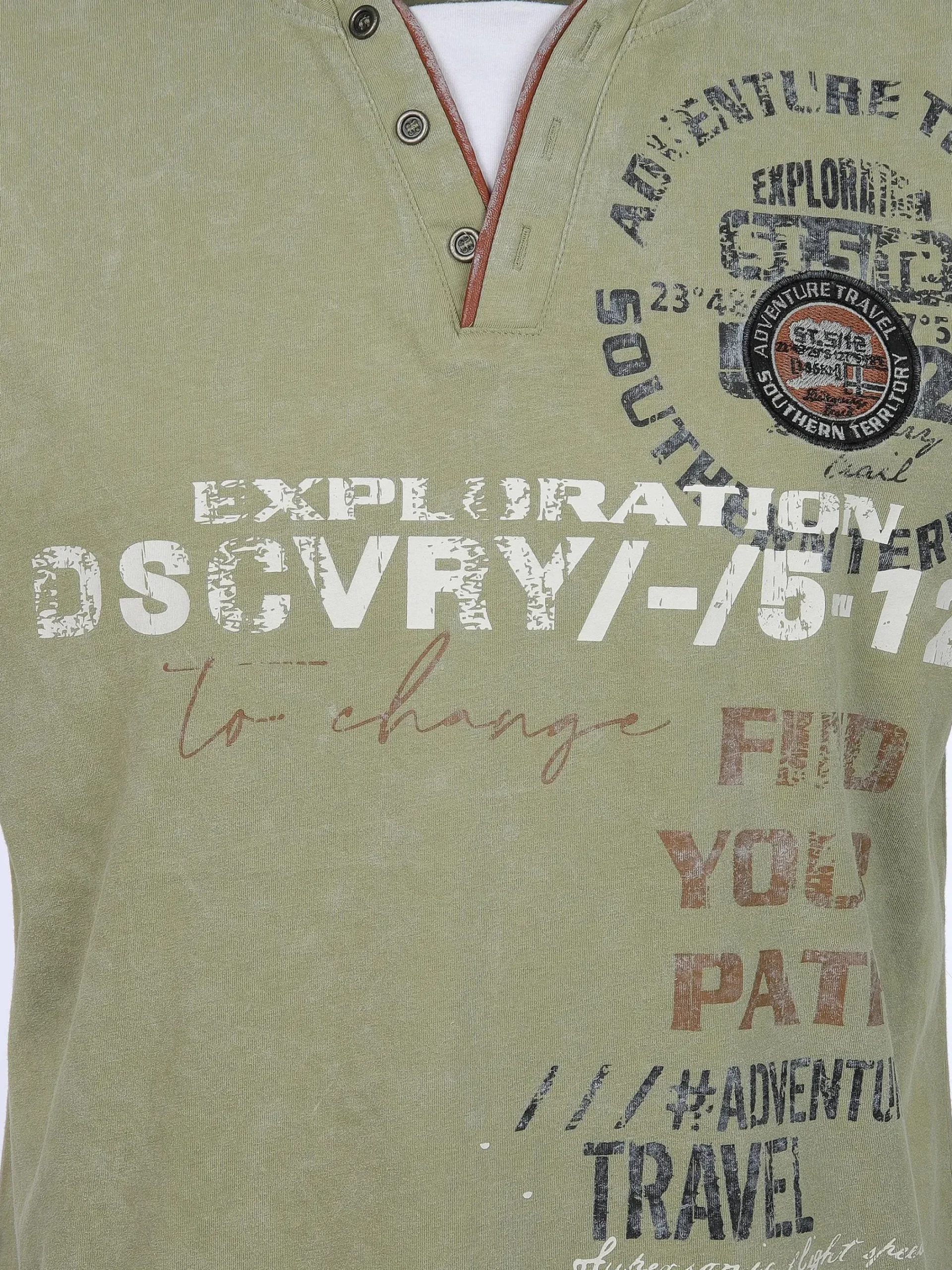 Herren Southern Territory Herren Henleyshirt mit Front-und Backprint