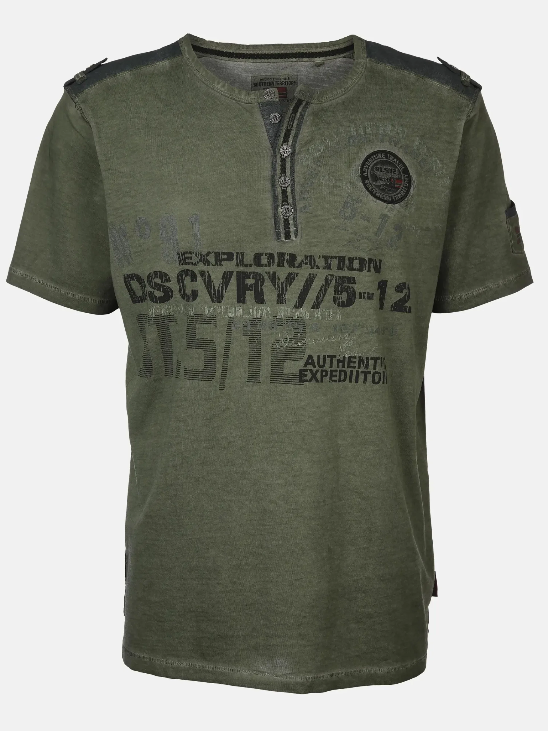 Herren Southern Territory Herren Henleyshirt mit Frontprint