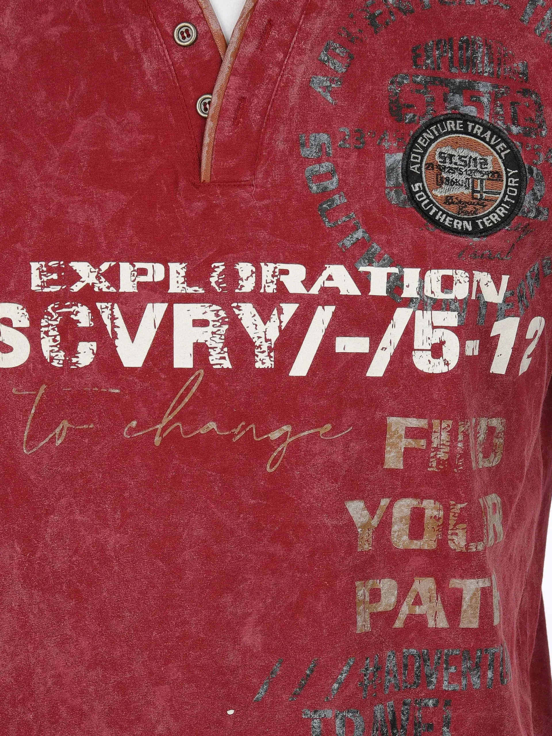 Herren Southern Territory Herren Henleyshirt mit Front-und Backprint