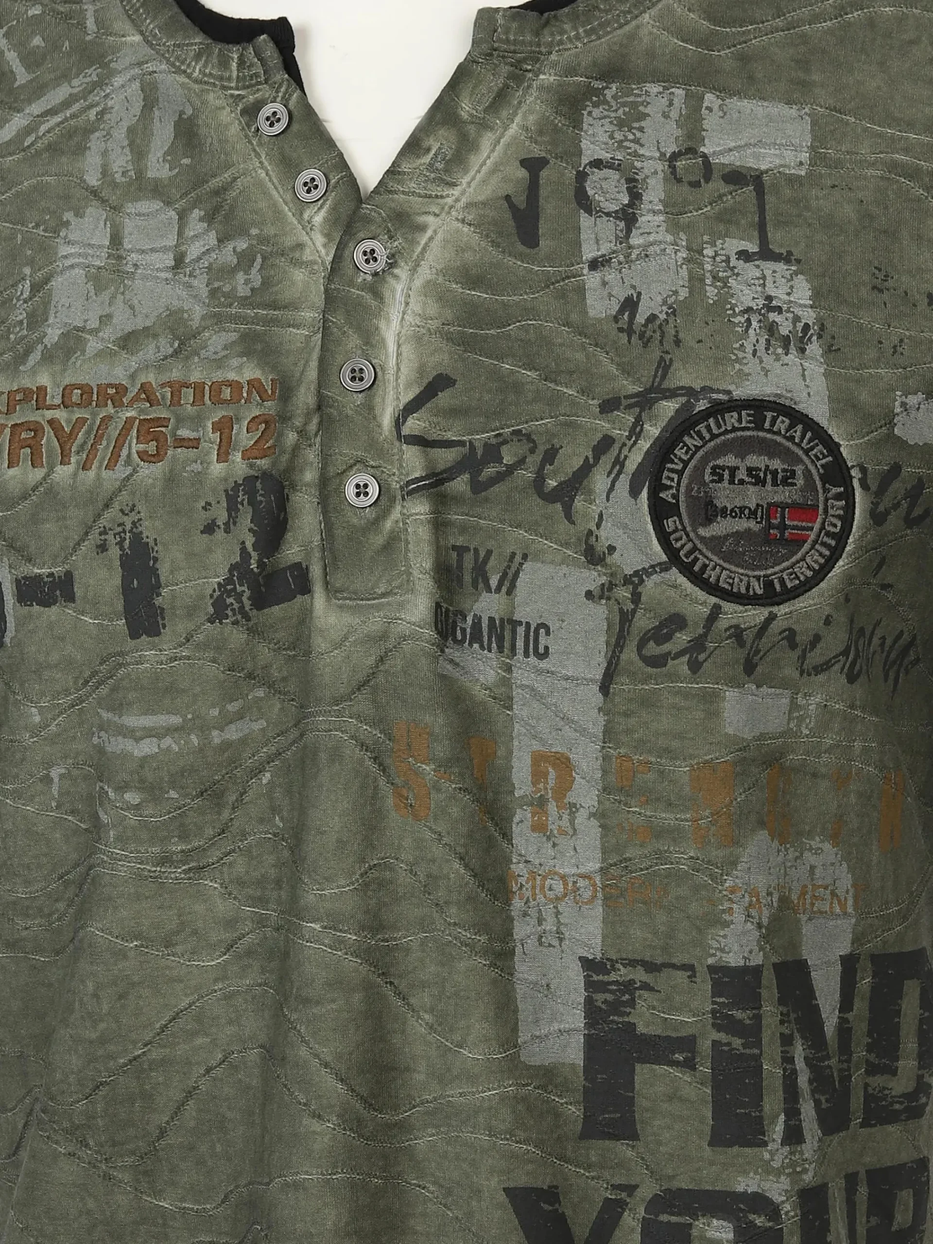 Herren Southern Territory Herren Henleyshirt mit 2in1 Kragen