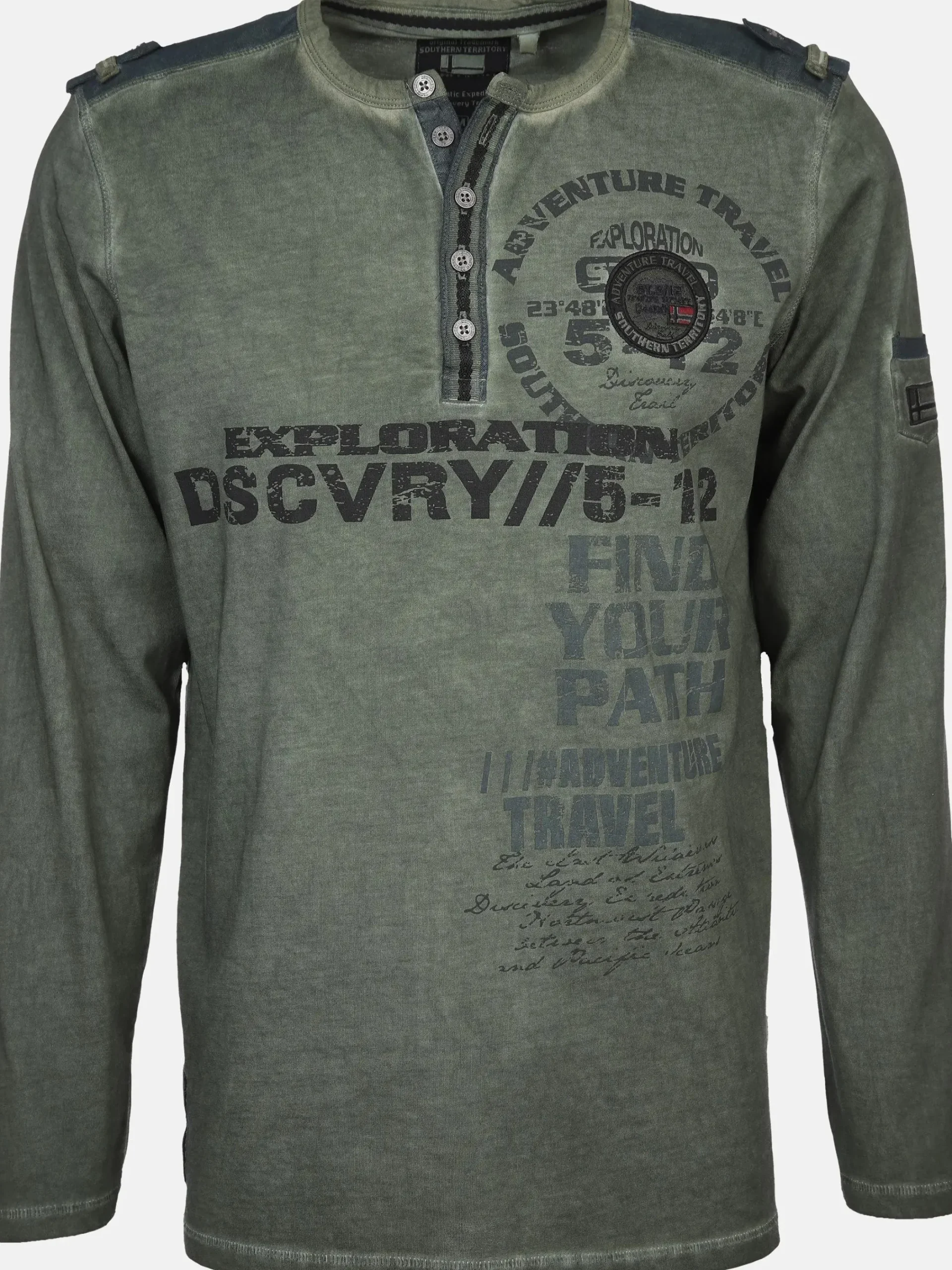 Herren Southern Territory Herren Henleyshirt mit langem Arm