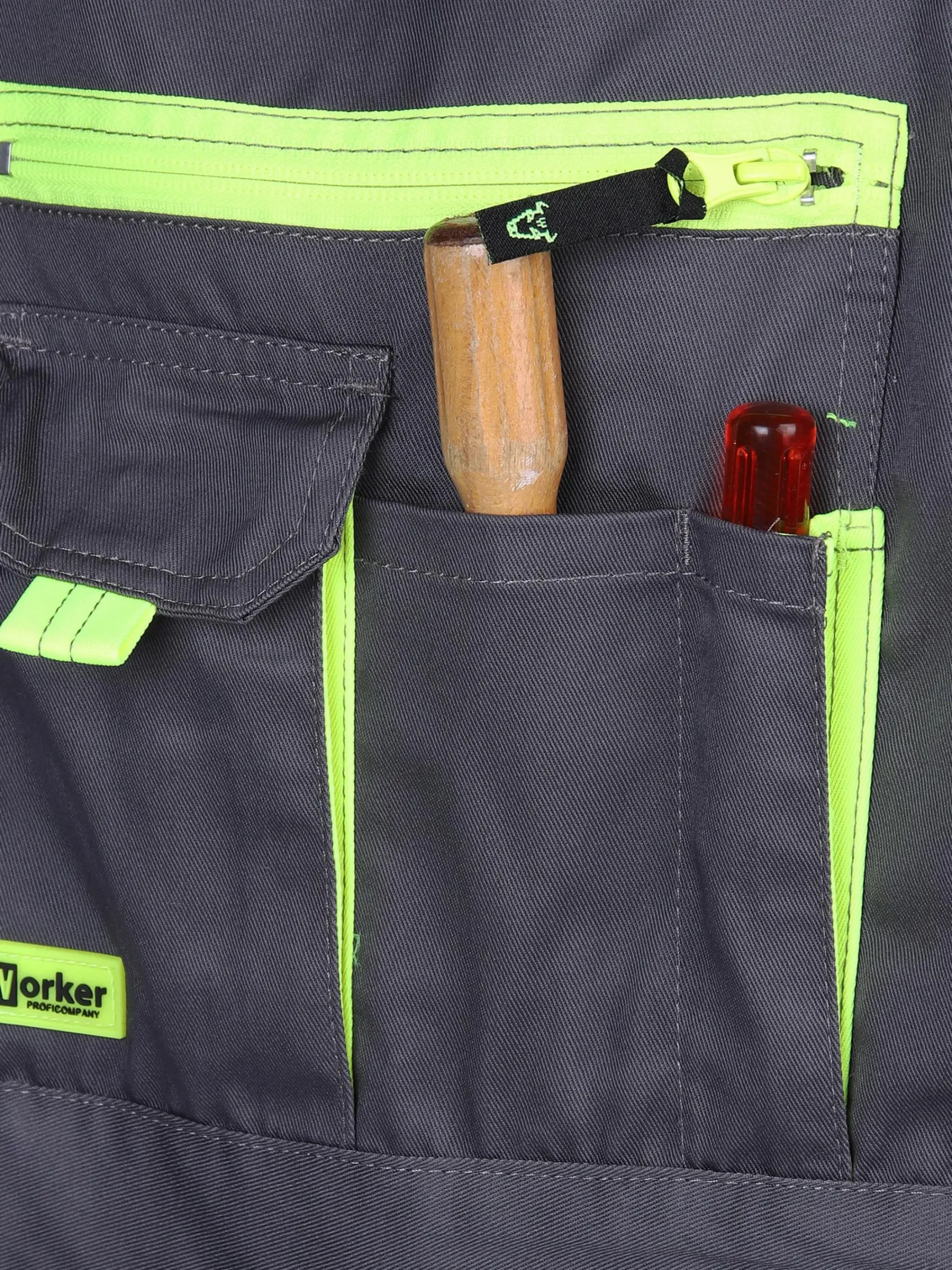 Herren Worker Herren Latz-Arbeitshose mit Neondetails