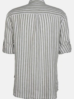 Herren Jim Spencer Herren Leinenhemd mit kleinem Stehkragen