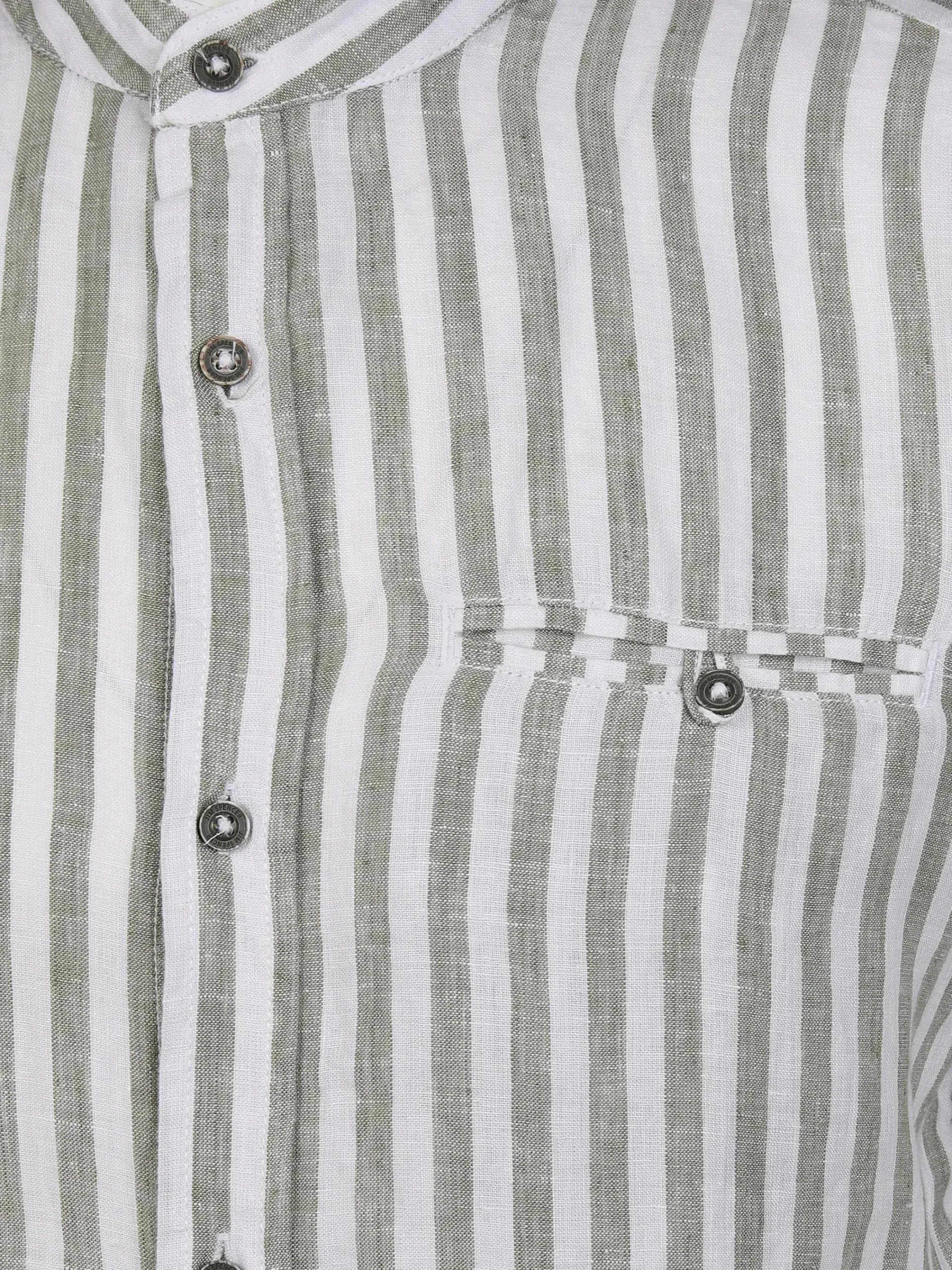 Herren Jim Spencer Herren Leinenhemd mit kleinem Stehkragen