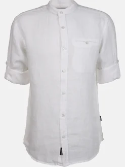 Herren Jim Spencer Herren Leinenhemd mit kleinem Stehkragen