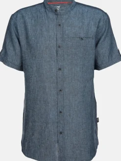 Herren Jim Spencer Herren Leinenhemd mit Stehkragen