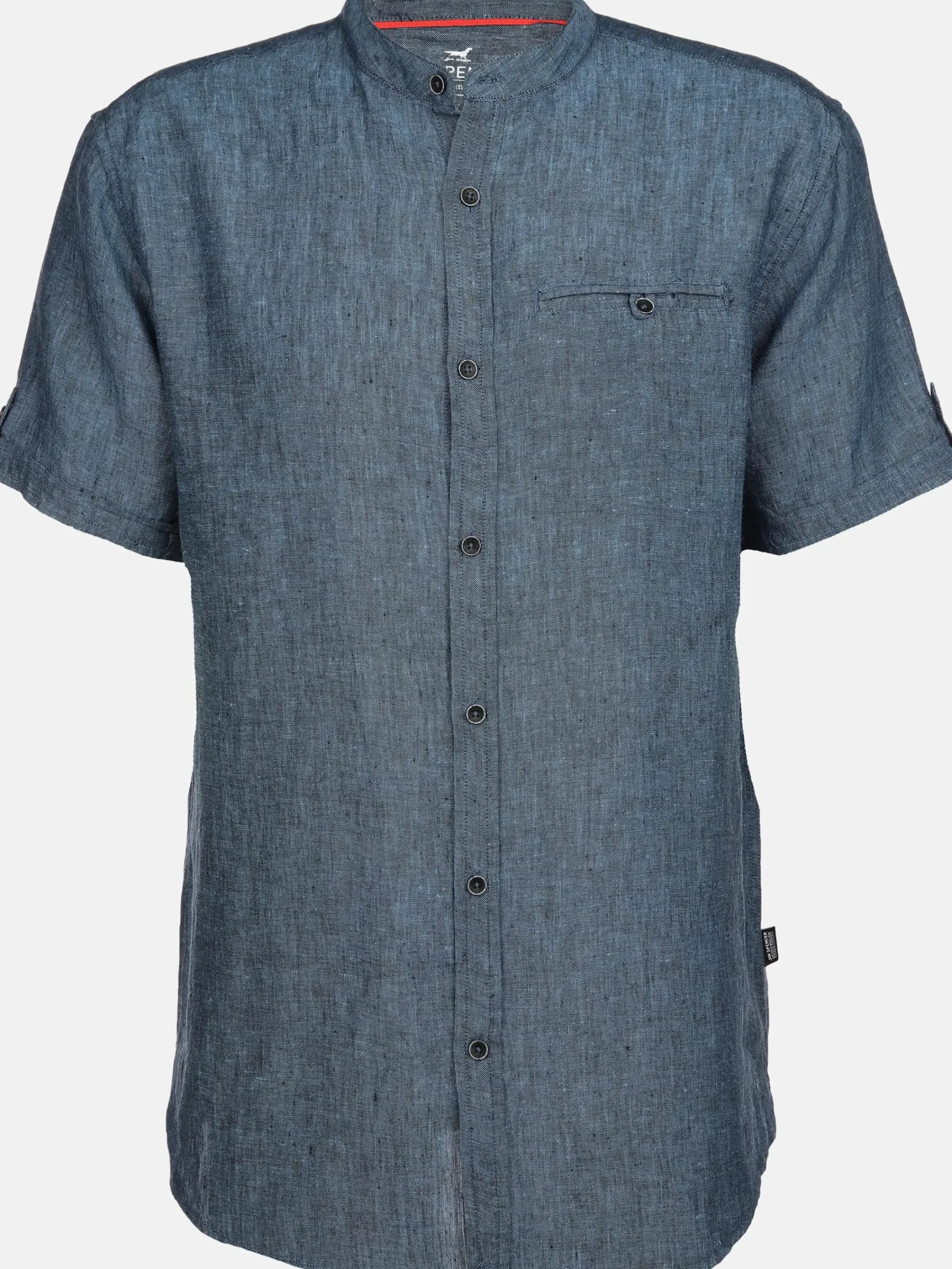 Herren Jim Spencer Herren Leinenhemd mit Stehkragen