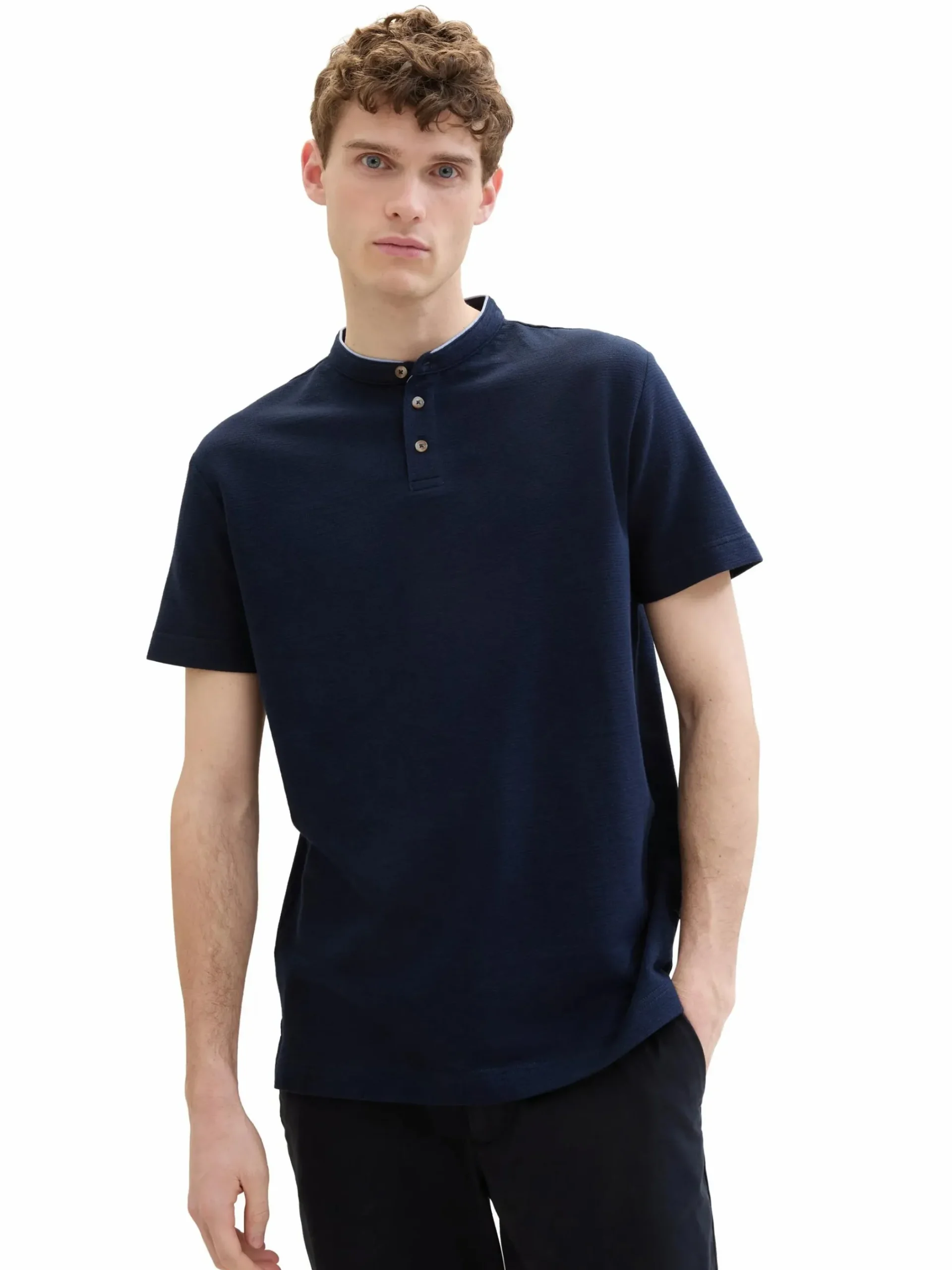 Herren Tom Tailor Herren Poloshirt mit kurzem Stehkragen