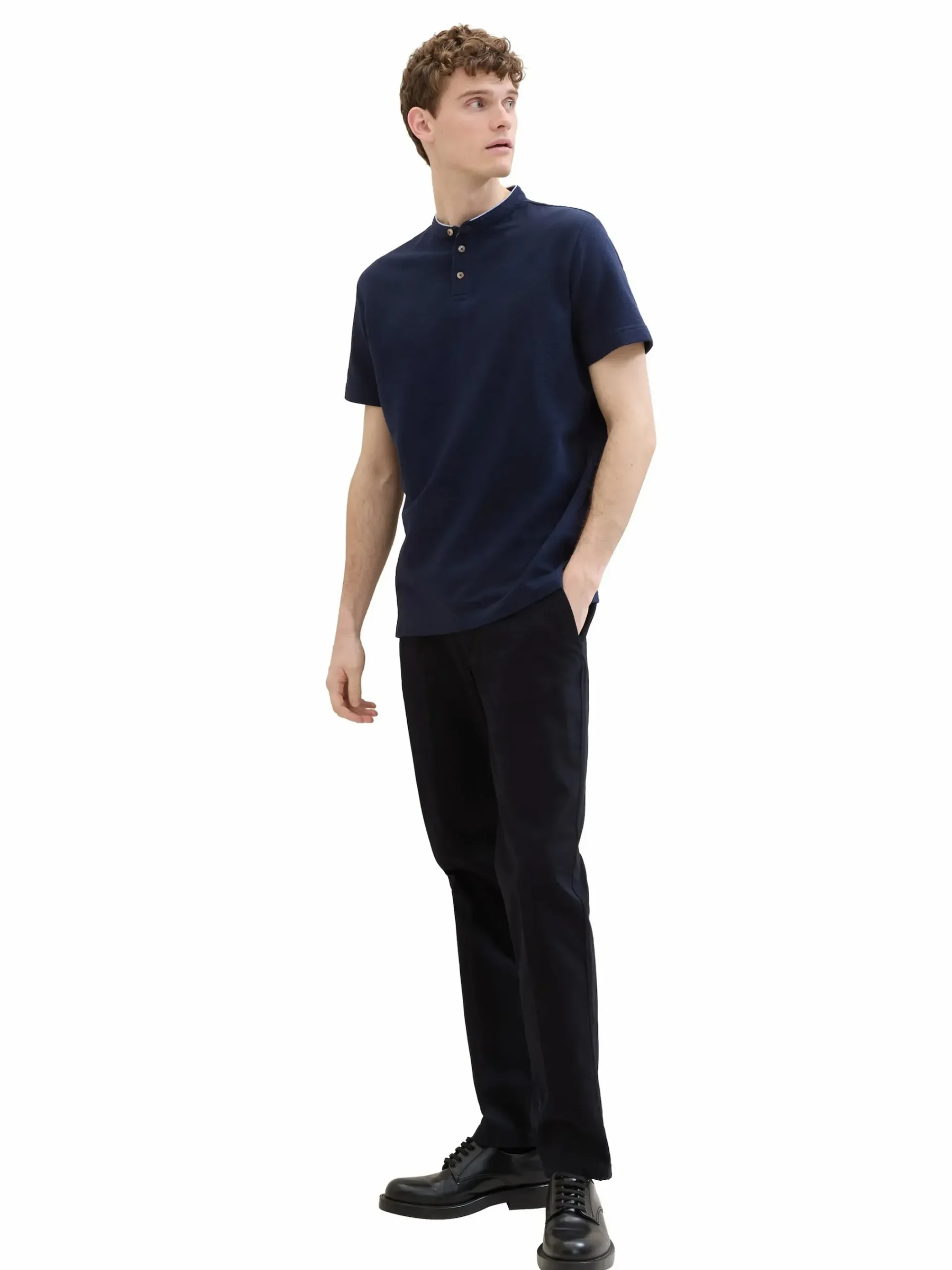 Herren Tom Tailor Herren Poloshirt mit kurzem Stehkragen