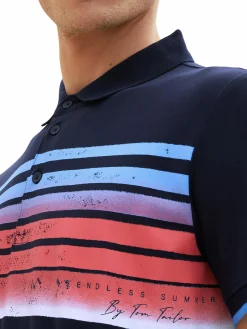 Herren Tom Tailor Herren Poloshirt mit Streifenprint