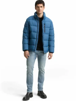 Herren Tom Tailor Herren Pufferjacke mit herausnehmbarer Kapuze im Stehkragen