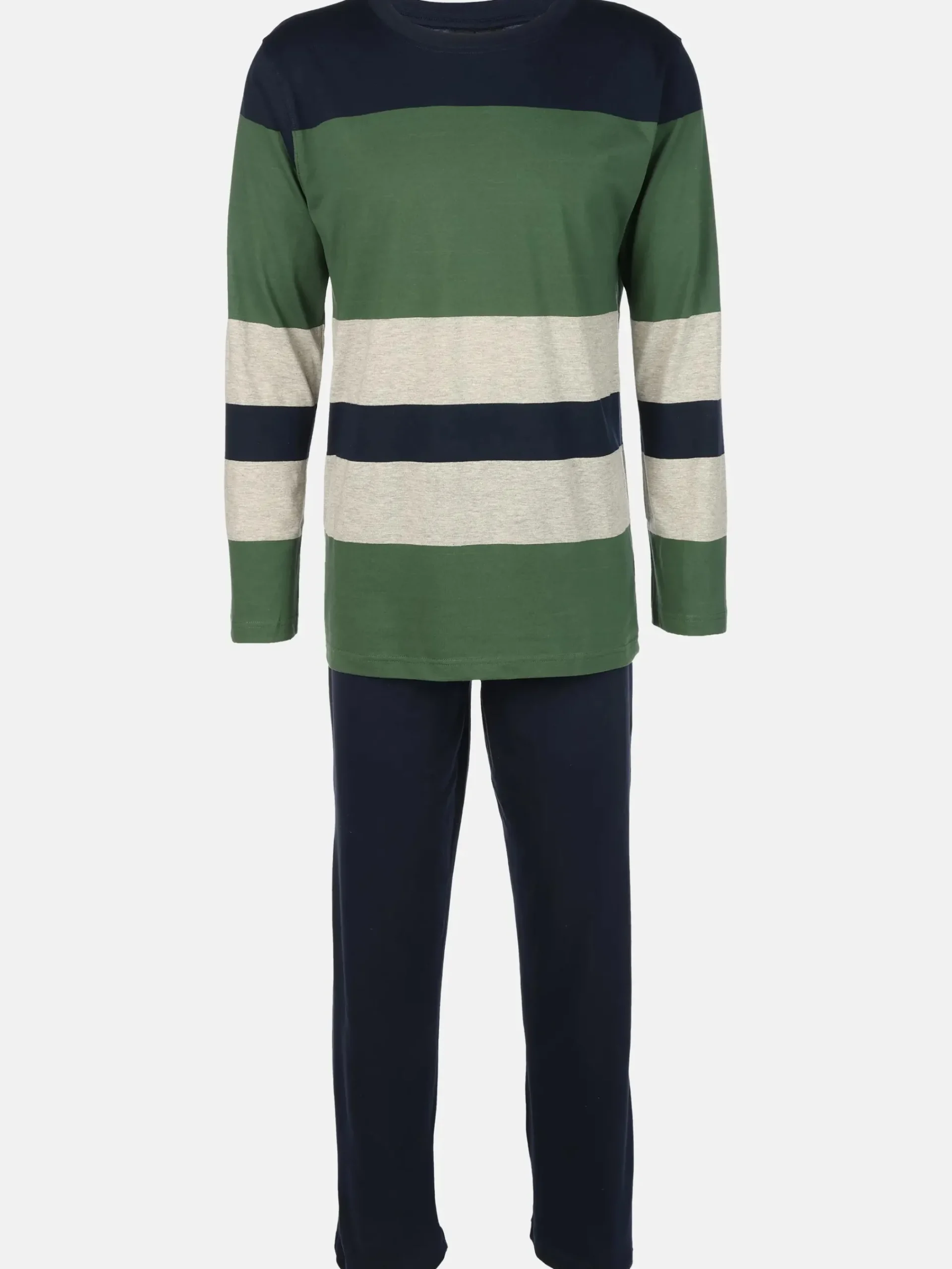 Herren Jim Spencer Herren Pyjama mit gestreiftem Oberteil