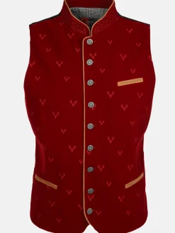 Herren Brandl Tracht Herren Samt Trachtenweste mit Stickerei