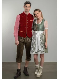 Herren Brandl Tracht Herren Samt Trachtenweste mit Stickerei