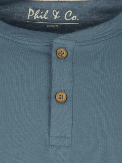 Herren Phil+Co Herren Schlafshirt mit Knopfleiste