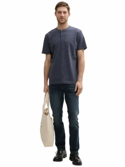 Herren Tom Tailor Herren Shirt mit kurzer Knopfleiste