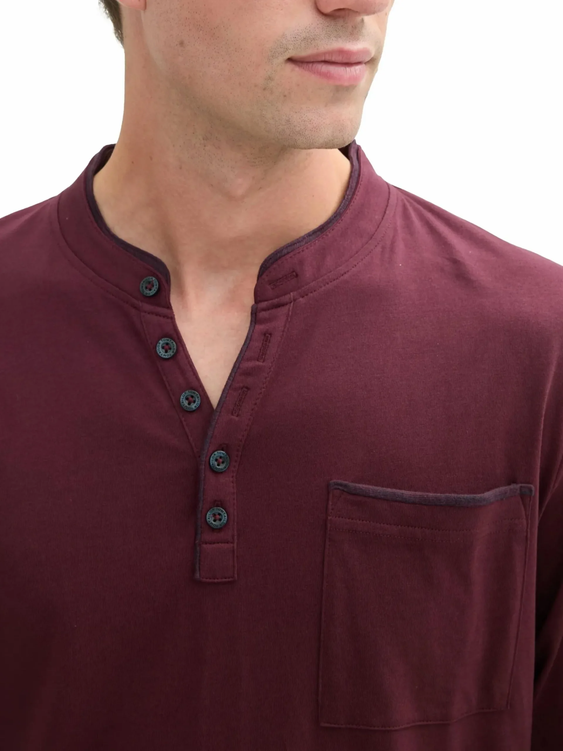 Herren Tom Tailor Herren Shirt mit Serafinoausschnitt