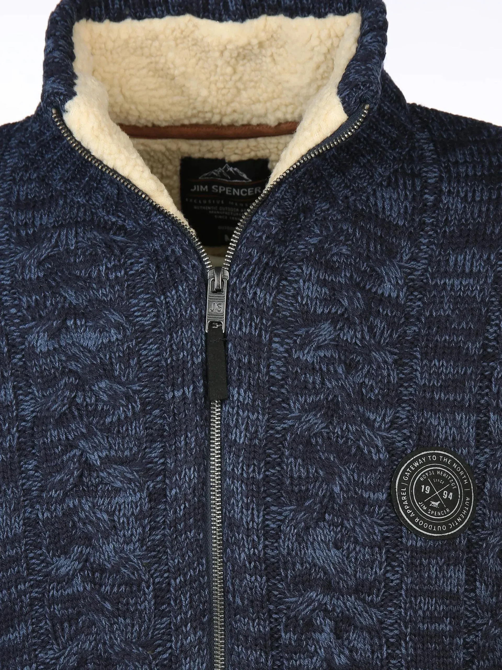 Herren Jim Spencer Herren Strickjacke wattiert im Norwegermuster