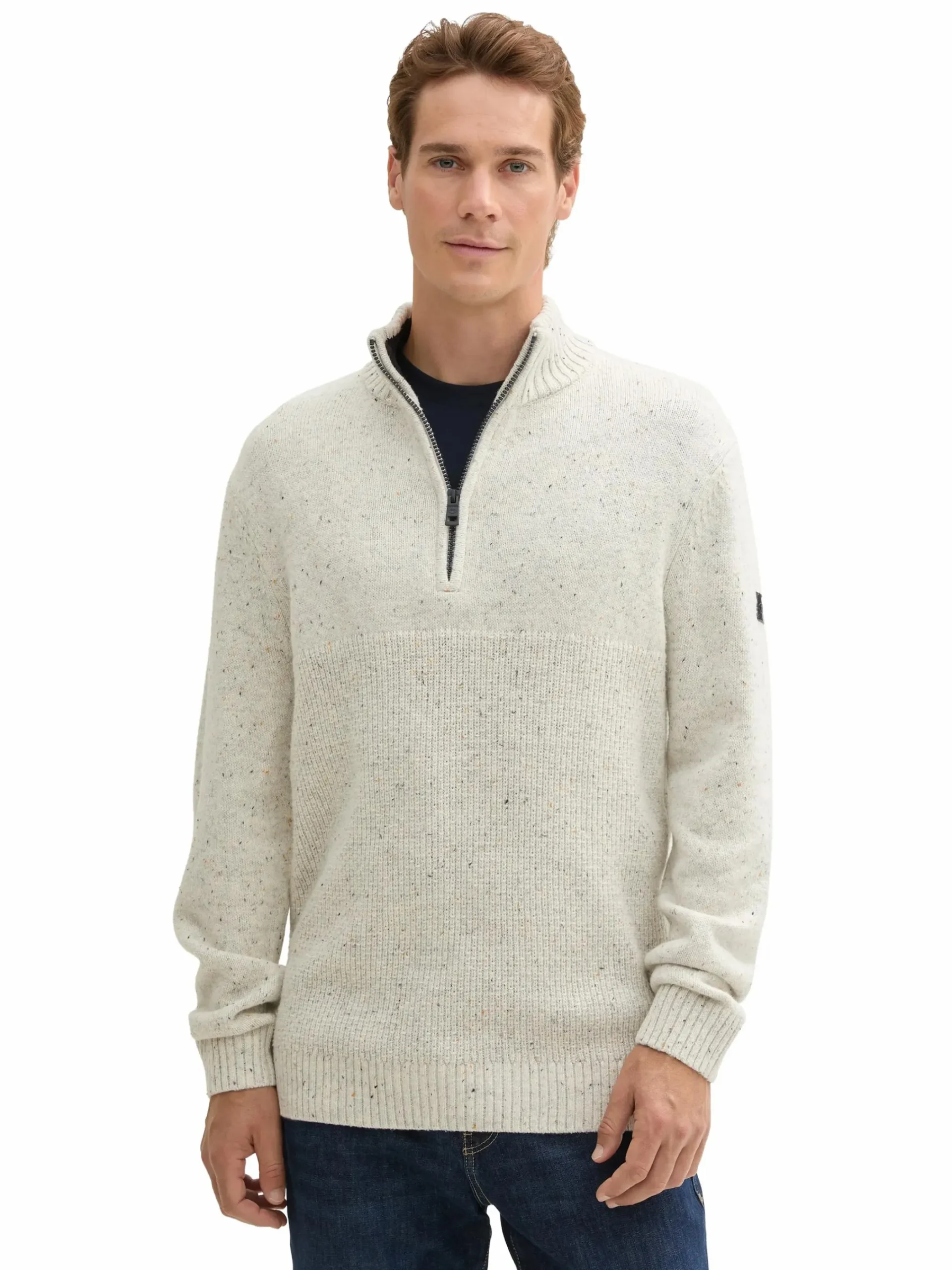 Herren Tom Tailor Herren Stricktroyer in melierter Optik