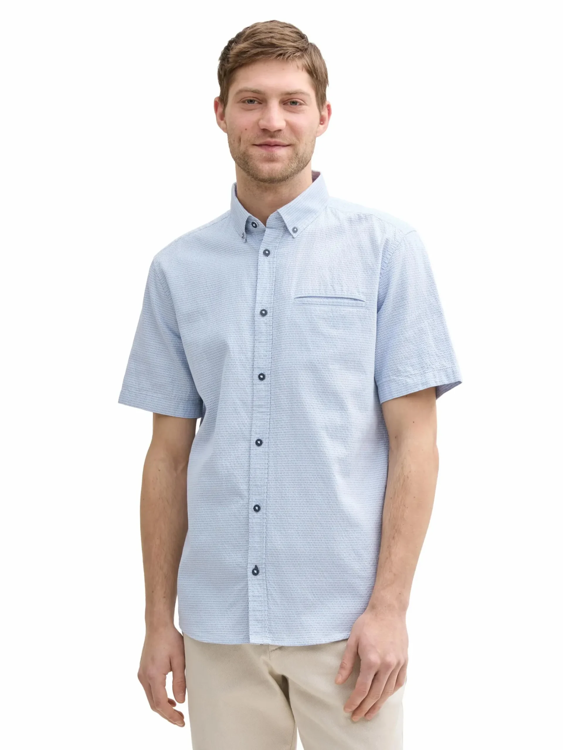 Herren Tom Tailor Herren Strukturhemd mit kurzem Arm