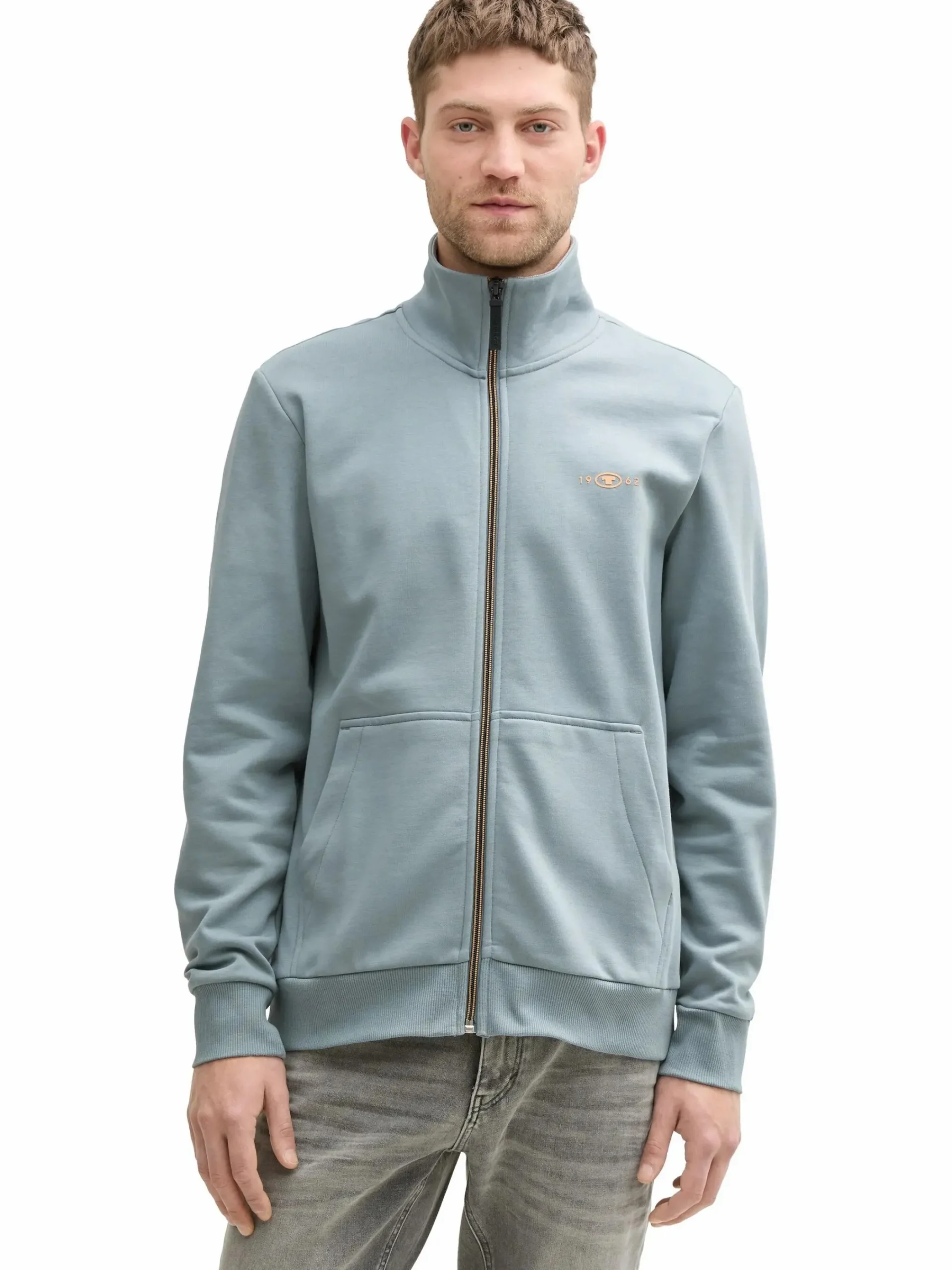 Herren Tom Tailor Herren Sweatjacke mit Stehkragen