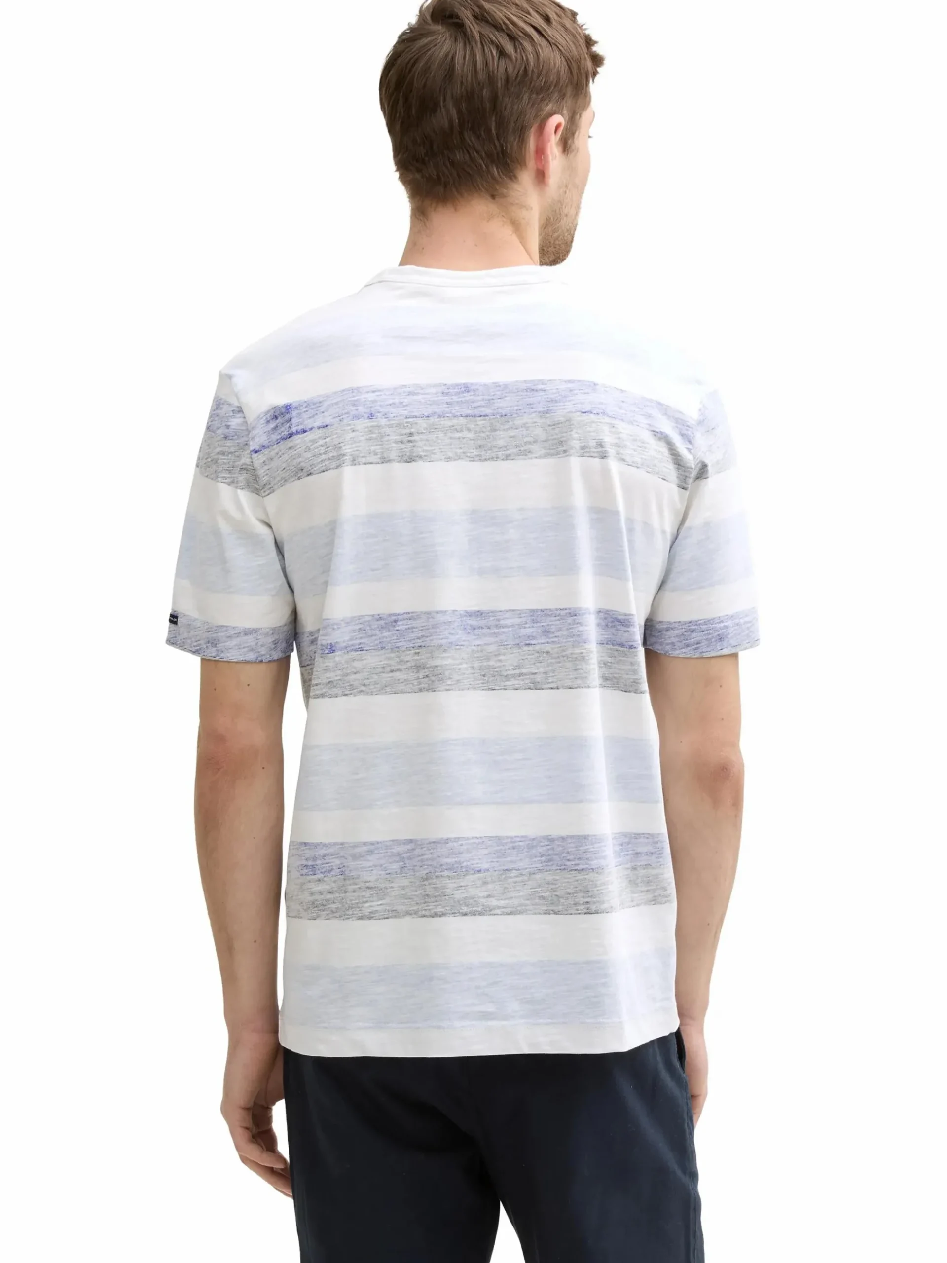 Herren Tom Tailor Herren T-Shirt in used Optik mit Streifen