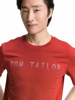 Herren Tom Tailor Herren T-Shirt mit Frontlogoprint