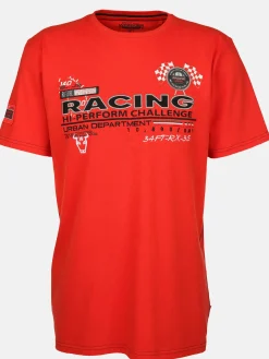 Herren Worker Herren T-Shirt mit Racing Print