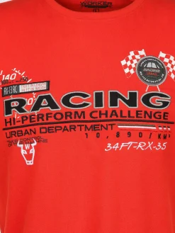 Herren Worker Herren T-Shirt mit Racing Print