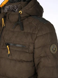 Herren Jim Spencer Herren Velour Steppjacke mit Kapuze