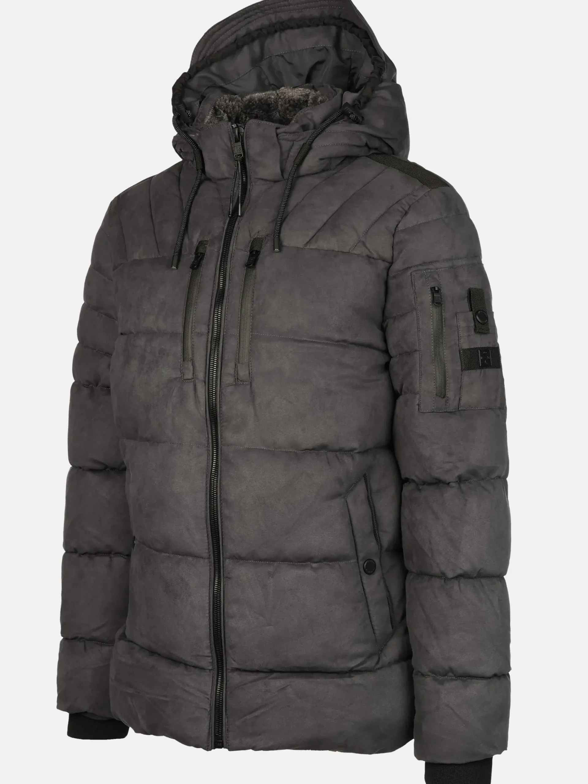 Herren Jim Spencer Herren Velour Steppjacke mit Kapuze