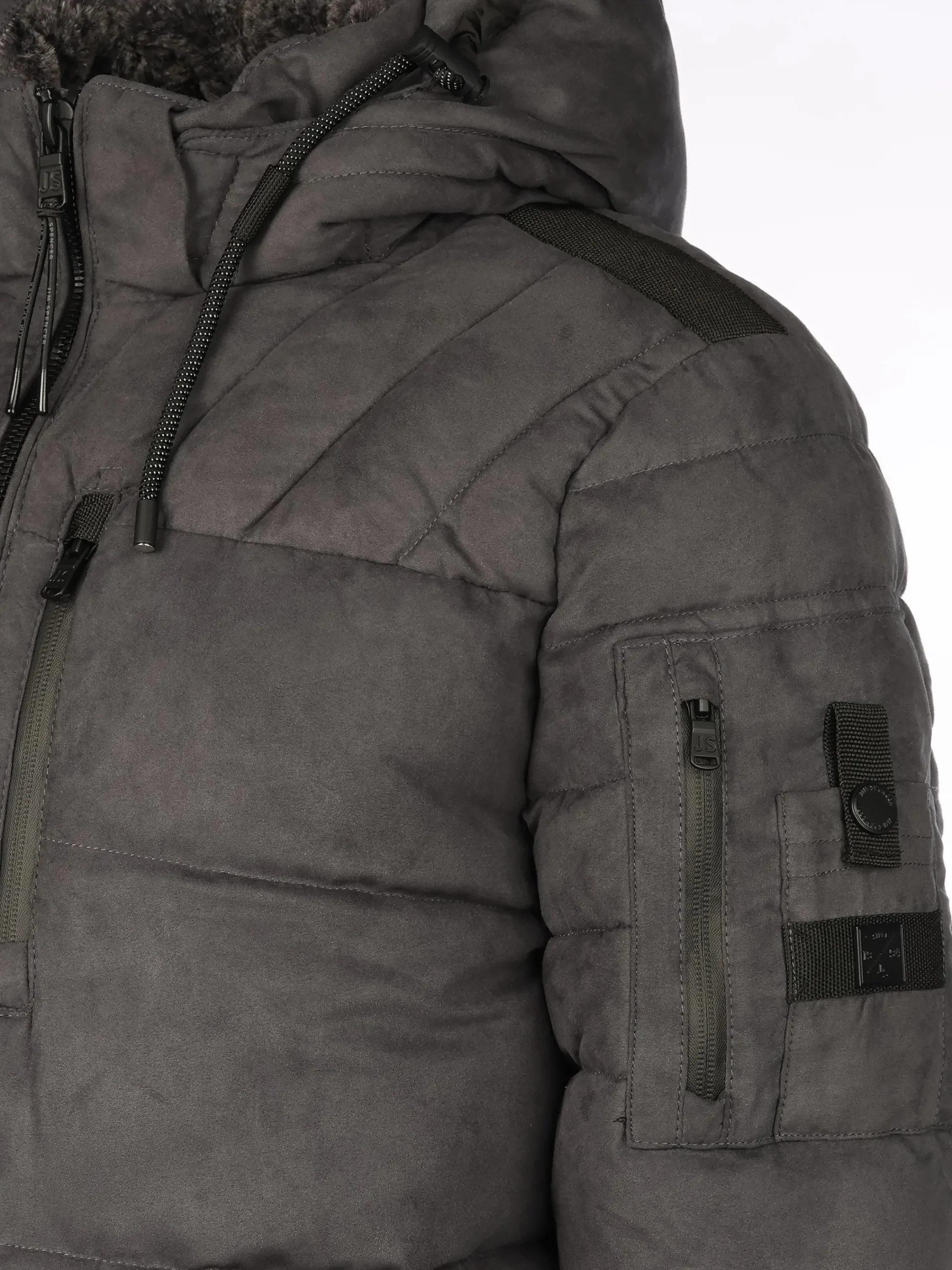 Herren Jim Spencer Herren Velour Steppjacke mit Kapuze