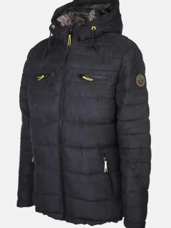 Herren Jim Spencer Herren Velour Steppjacke mit Kapuze