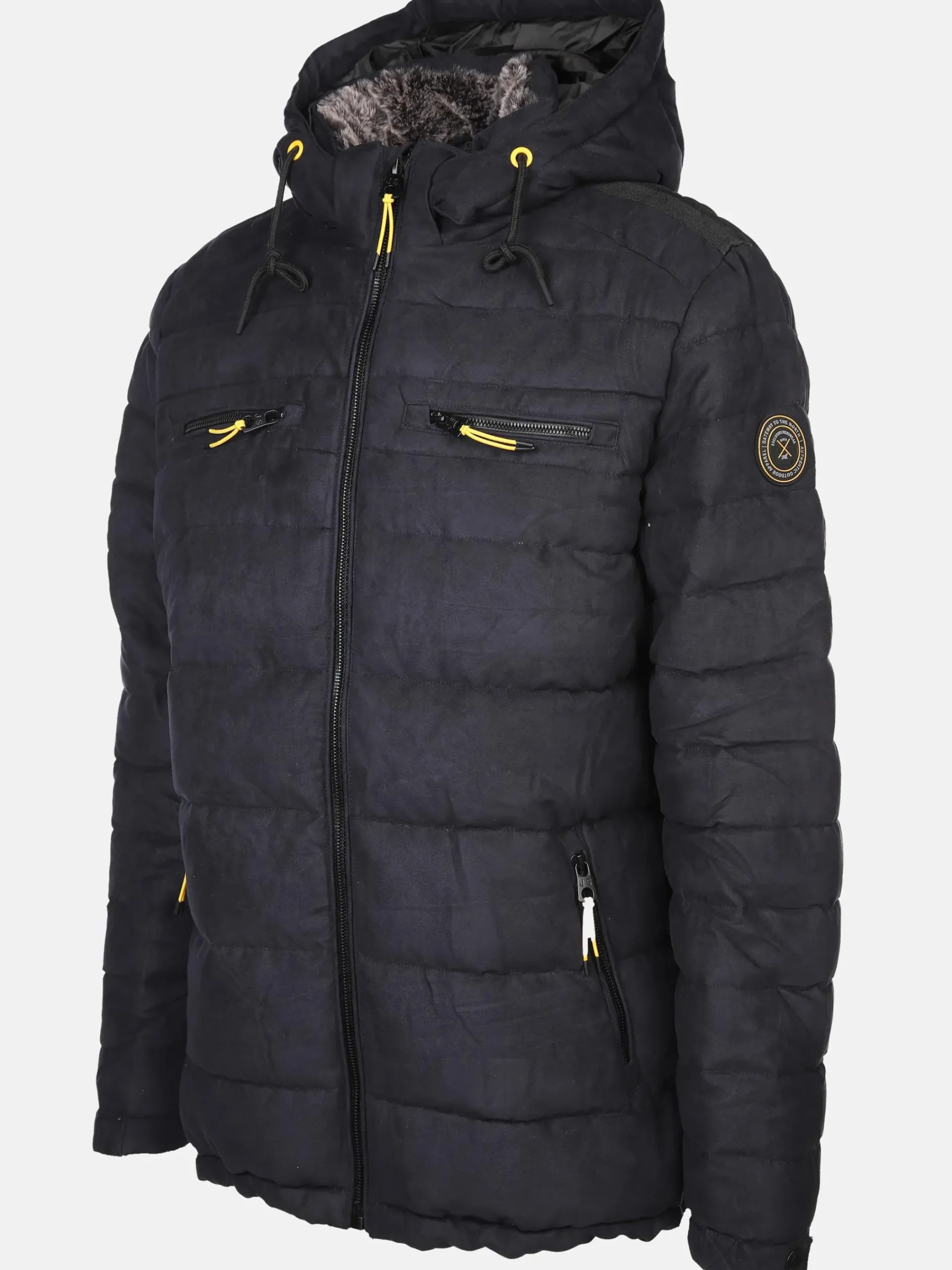 Herren Jim Spencer Herren Velour Steppjacke mit Kapuze