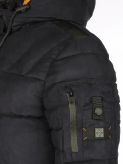 Herren Jim Spencer Herren Velour Steppjacke mit Kapuze